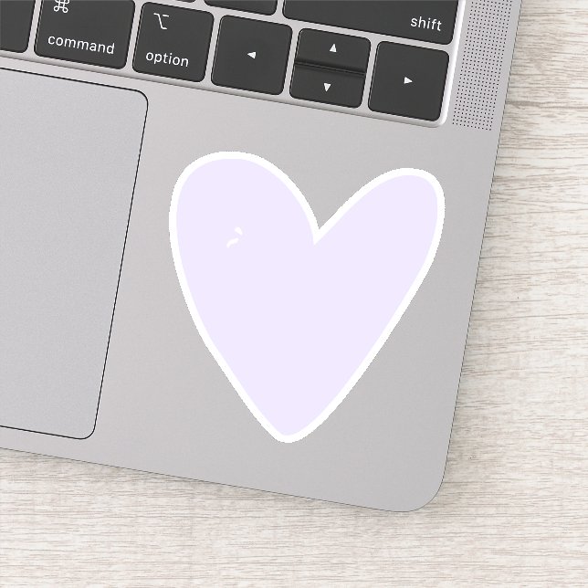 Cute Lavender / Lilac Heart Contour Sticker (Detail)