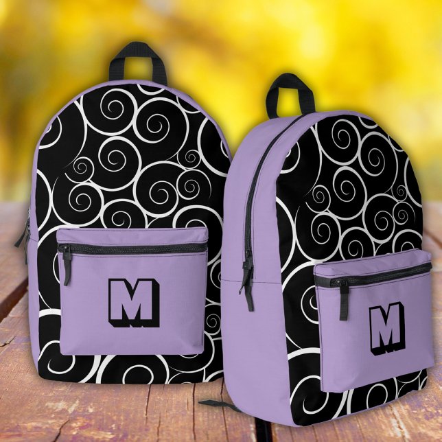 Cute lavender pattern girls  Printed Backpack (Creator Uploaded)