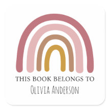 Cute Lavender Watercolor Rainbow This Book Belongs