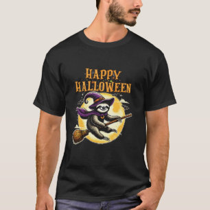 Cute Lazy Animal lover Sloth Witch Hat celebrating T-Shirt