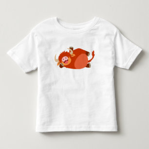 Cute Lazy Cartoon Highland Cow Children T-Shirt
