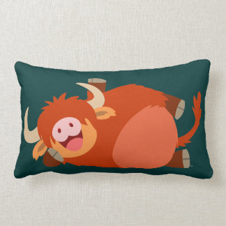 Cute Lazy Cartoon Highland Cow Pillow