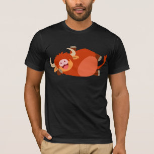 Cute Lazy Cartoon Highland Cow T-Shirt