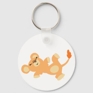 Cute Lazy Cartoon Lioness Keychain