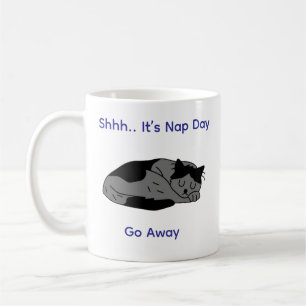 "Cute Lazy Cat Coffee Mug – Nap Day Vibes"