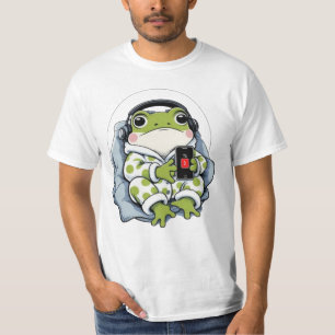 Cute Lazy Frog – Cozy Pajama Humour T-Shirt