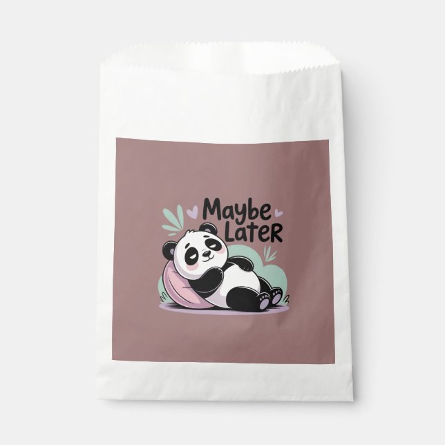 Cute Lazy Panda – “Maybe Later” Relaxing Panda Favour Bag (Front)