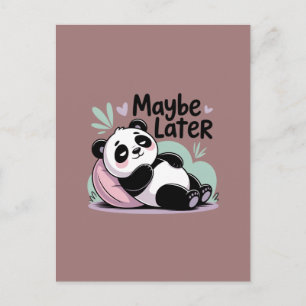 Cute Lazy Panda – “Maybe Later” Relaxing Panda Holiday Postcard