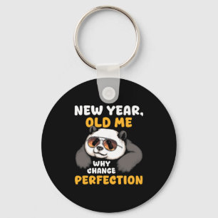 Cute Lazy Panda New Year Old Me 2026 Funny Sarcast Keychain