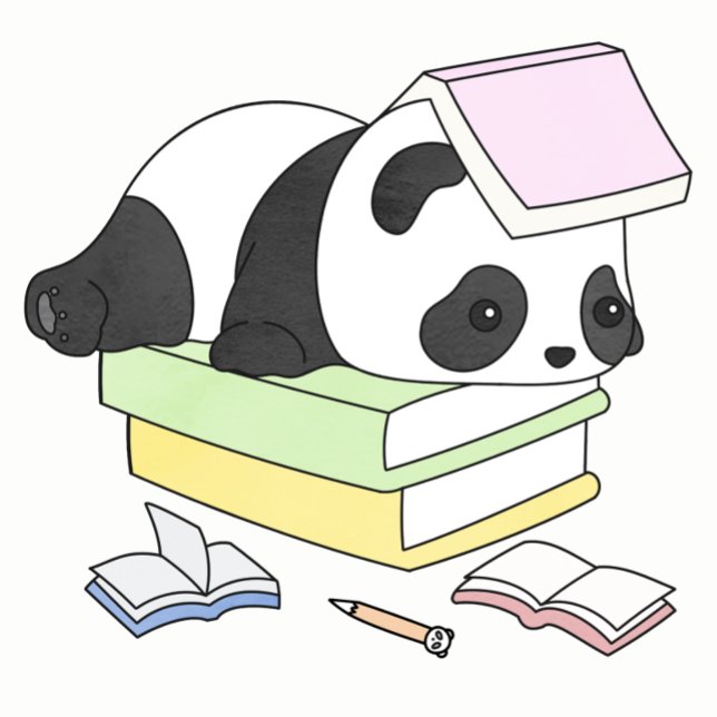 Cute Lazy Panda Studying Illustration (Créateur téléchargé)