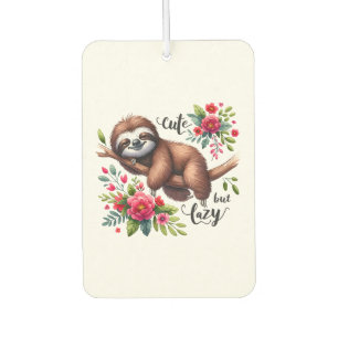 Cute Lazy Sloth Flowers Air Freshener