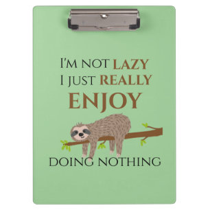 Cute Lazy Sloth Hanging on Tree Funny Text Clipboard