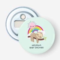 Cute Lazy Sloth with Sun & Rainbow Baby Shower