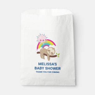 Cute Lazy Sloth with Sun & Rainbow Baby Shower Favour Bag