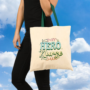 Cute Leaf Green HERO NURSE Tote Bag
