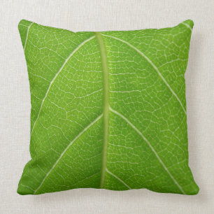 Cute Leafy Greens Close up of Green Leaf Throw Pillow