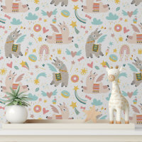 Cute Leaping Llamas Girls Modern Kids Pattern