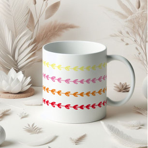 Cute Leaves Line Customizable Coffee Mug