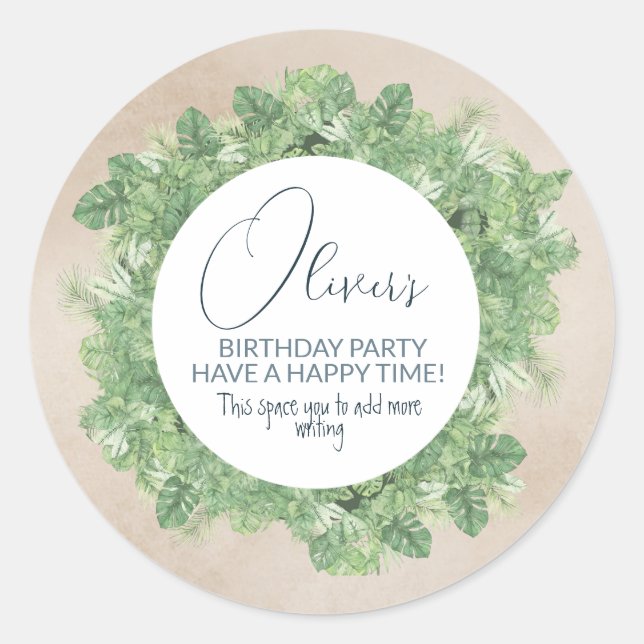 Cute leaves - train engine theme classic round sticker (Front)