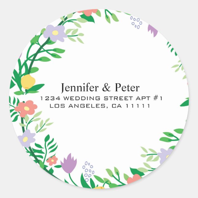 CUTE LEMON AND FLOWERS FLORAL DECOUPAGE CLASSIC ROUND STICKER (Front)
