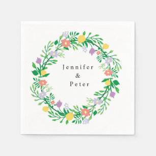 CUTE LEMON AND FLOWERS FLORAL DECOUPAGE NAPKIN