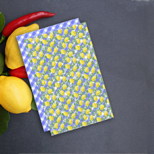 Cute lemon  blue Buffalo Plaid 