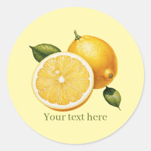 Cute lemon business customizable classic round sticker