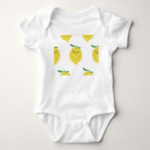 Cute Lemon Cartoon: Seamless Vintage Baby Bodysuit