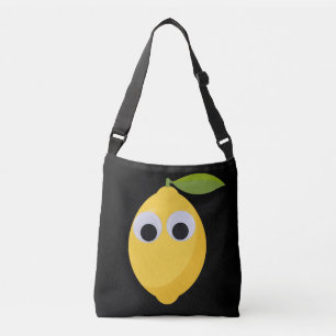 Cute Lemon Character with Googly Eyes Crossbody Bag