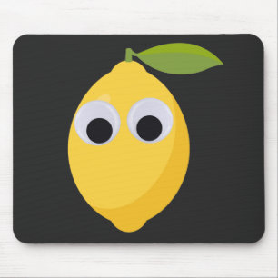 Cute Lemon Character with Googly Eyes Mouse Pad