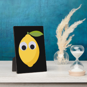 Cute Lemon Character with Googly Eyes Plaque