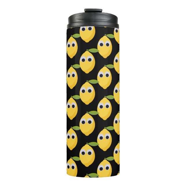 Cute Lemon Character with Googly Eyes  Thermal Tumbler (Front)
