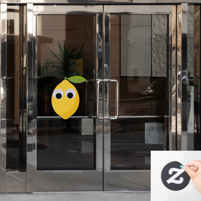 Cute Lemon Character with Googly Eyes  Window Cling (Office Door)