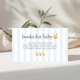 Cute Lemon Citrus Baby Shower Books For Baby Enclosure Card