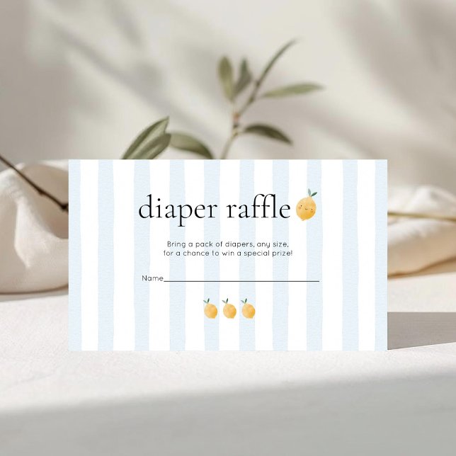 Cute Lemon Citrus Baby Shower Diaper Raffle Enclosure Card (Creator Uploaded)