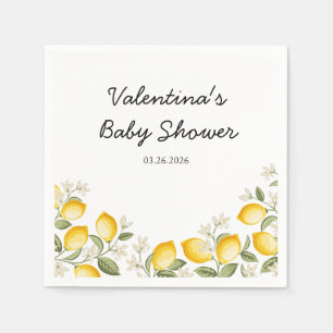 Cute Lemon Citrus Fruit Summer Baby Shower Napkin