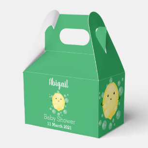 Cute lemon fruit cartoon bubbles illustration favor box
