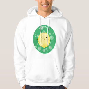 Cute lemon fruit cartoon bubbles illustration hoodie