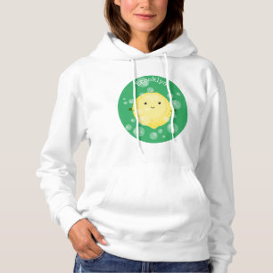 Cute lemon fruit cartoon bubbles illustration hoodie