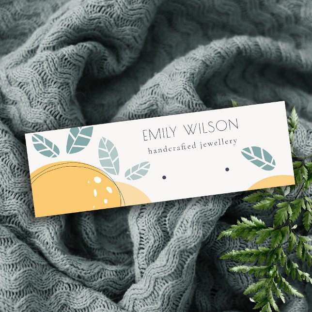 Cute Lemon Fruity Bold Abstract Earring Display Mini Business Card (Creator Uploaded)