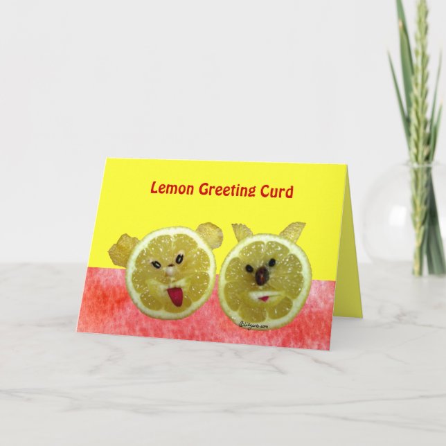 Cute Lemon Greeting Curd Card (Front)