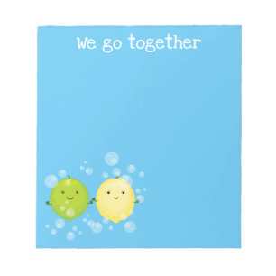 Cute lemon lime fruit cartoon illustration notepad