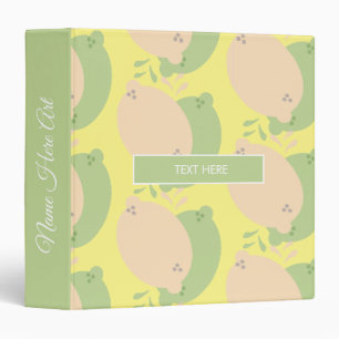 Cute Lemon Lime Pattern 3 Ring Binder