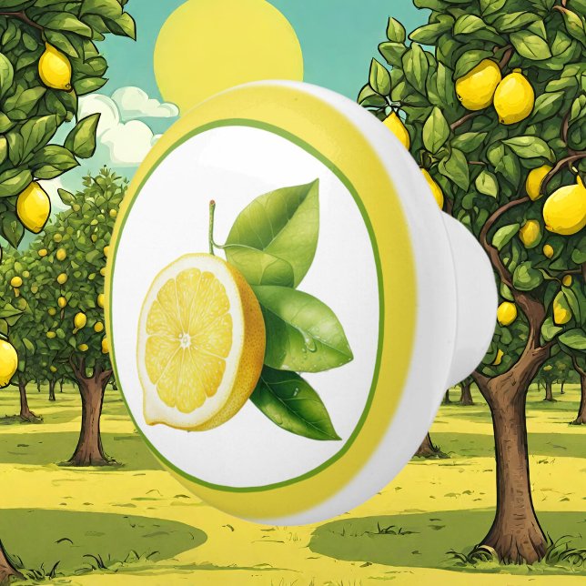 cute lemon lovers kitchen ceramic knob (Creator Uploaded)