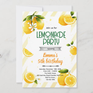 Cute lemon party theme invitation