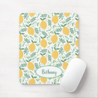 Cute Lemon Pattern with Green Monogram