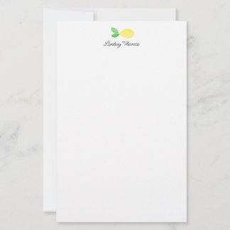 Cute Lemon Personalized Stationery Paper