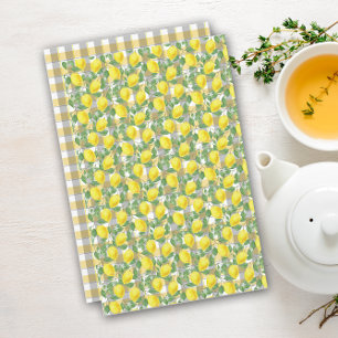 Cute lemon yellow grey Buffalo Plaid 