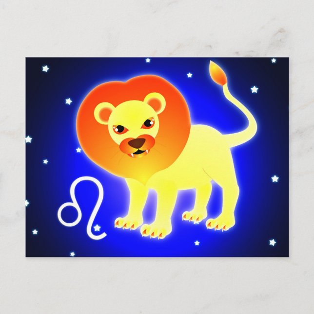 Cute Leo Zodiac Postcard (Front)