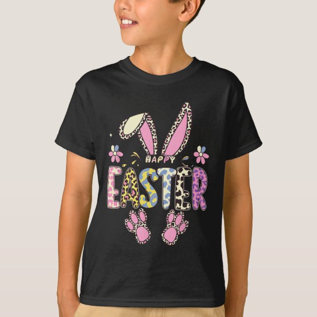 Cute Leopard Bunny Easter Day Tee For Nurses And T (Front)